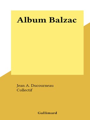 cover image of Album Balzac